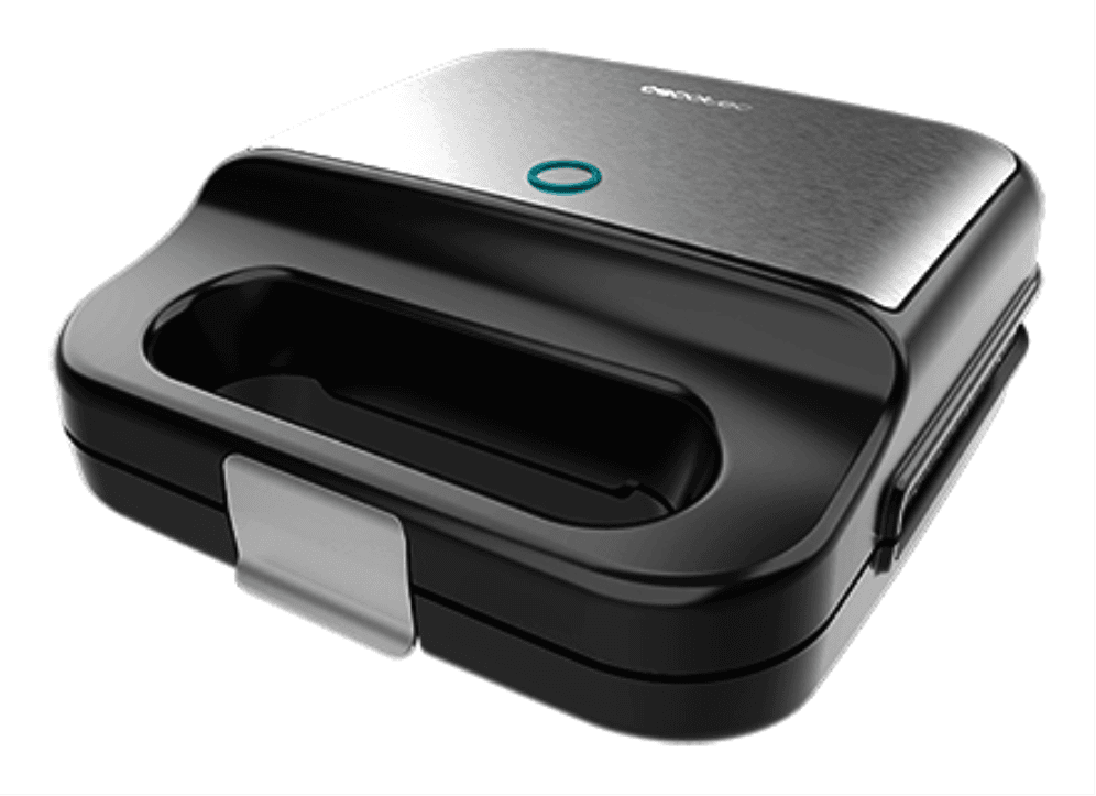 Cecotec Rock´nToast 4in1 Sandwichera 4 Placas intercambiables con Revestimiento de Piedra 1000W Inox