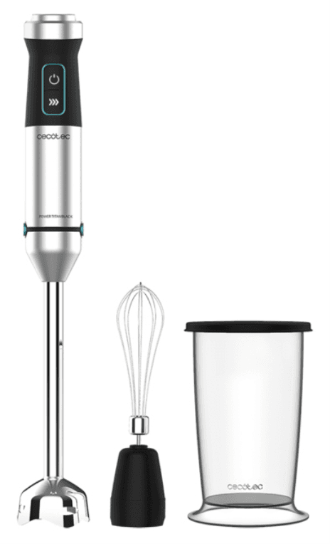 Cecotec Power TitanBlack 1500 XL Cream 0,8 L Batidora de inmersión 1500 W Negro, Plata