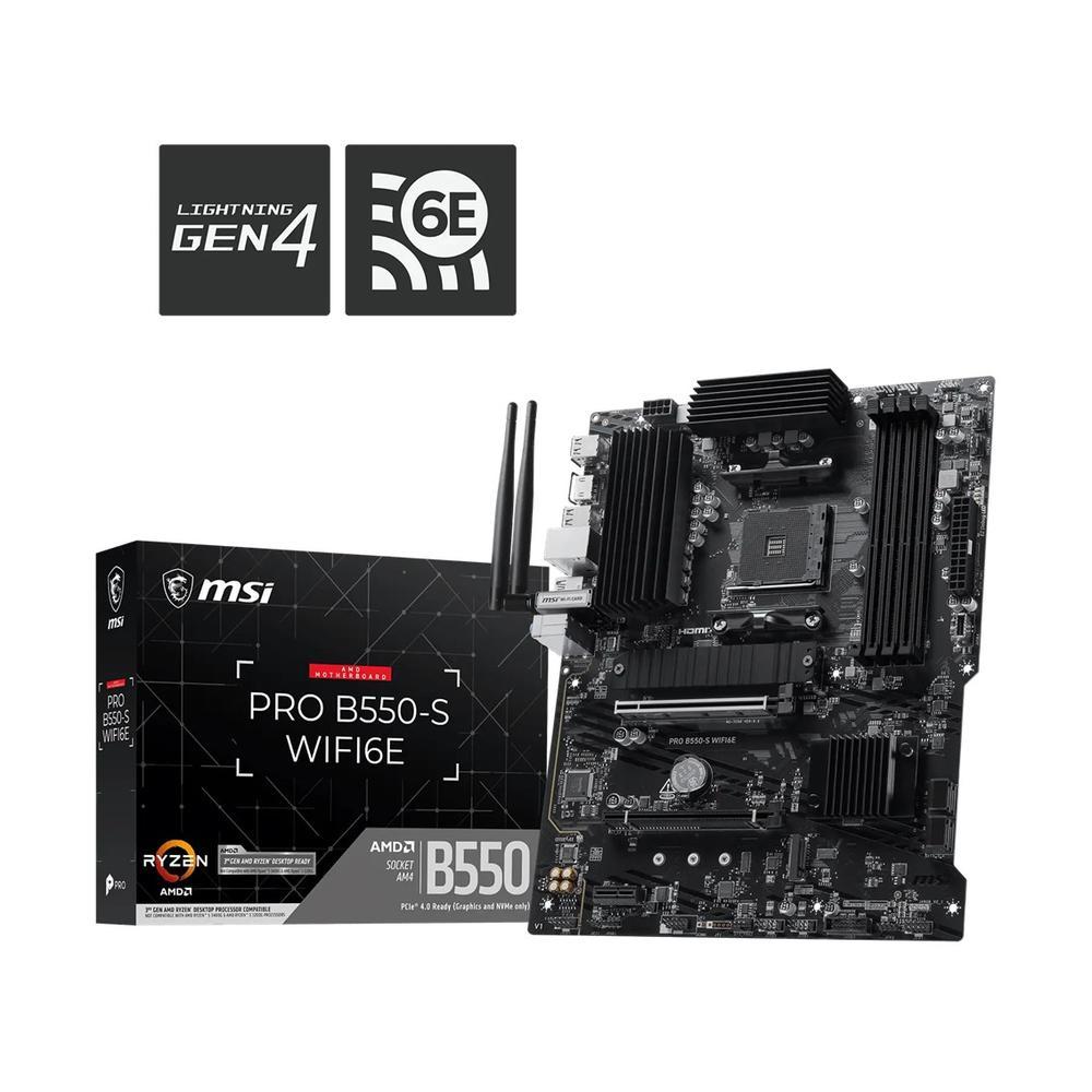 PLACA BASE MSI PRO B550-S WIFI6E DDR4 AM4 ATX/ 4X DDR4
