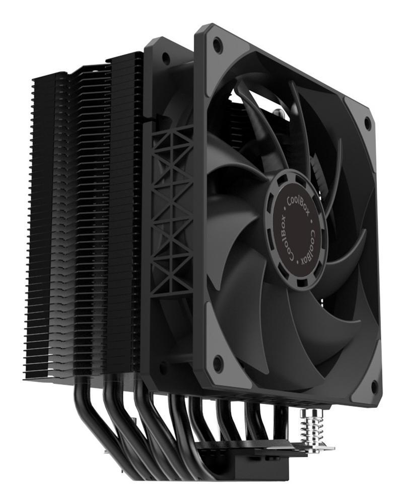 VENTILADOR DISIPADOR CPU GAMING COOLBOX NEGRO 6 HEATPIPES H6 BLACK 240W TDP INTEL/AMD