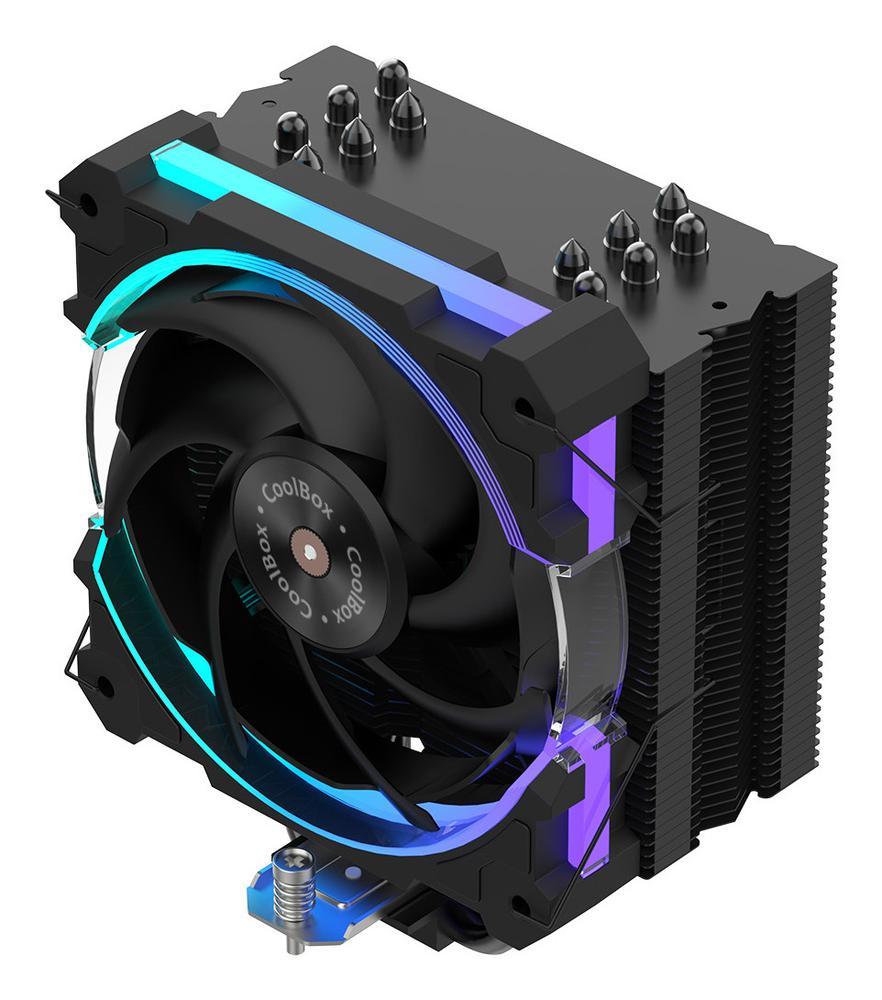 VENTILADOR DISIPADOR CPU GAMING COOLBOX NEGRO ARGB H6 RING