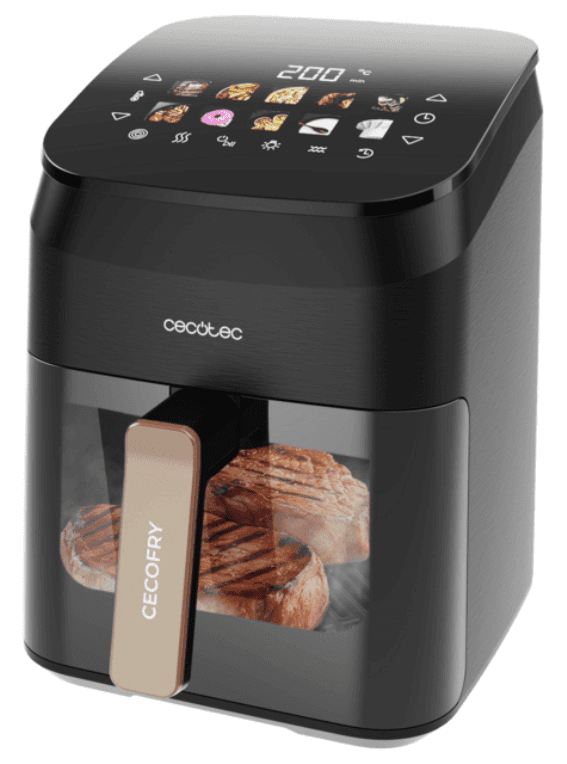 Cecotec Cecofry&Grill Smokin' 4500 Sencillo 4,5 L 1900 W Freidora de aire caliente Negro, Marrón
