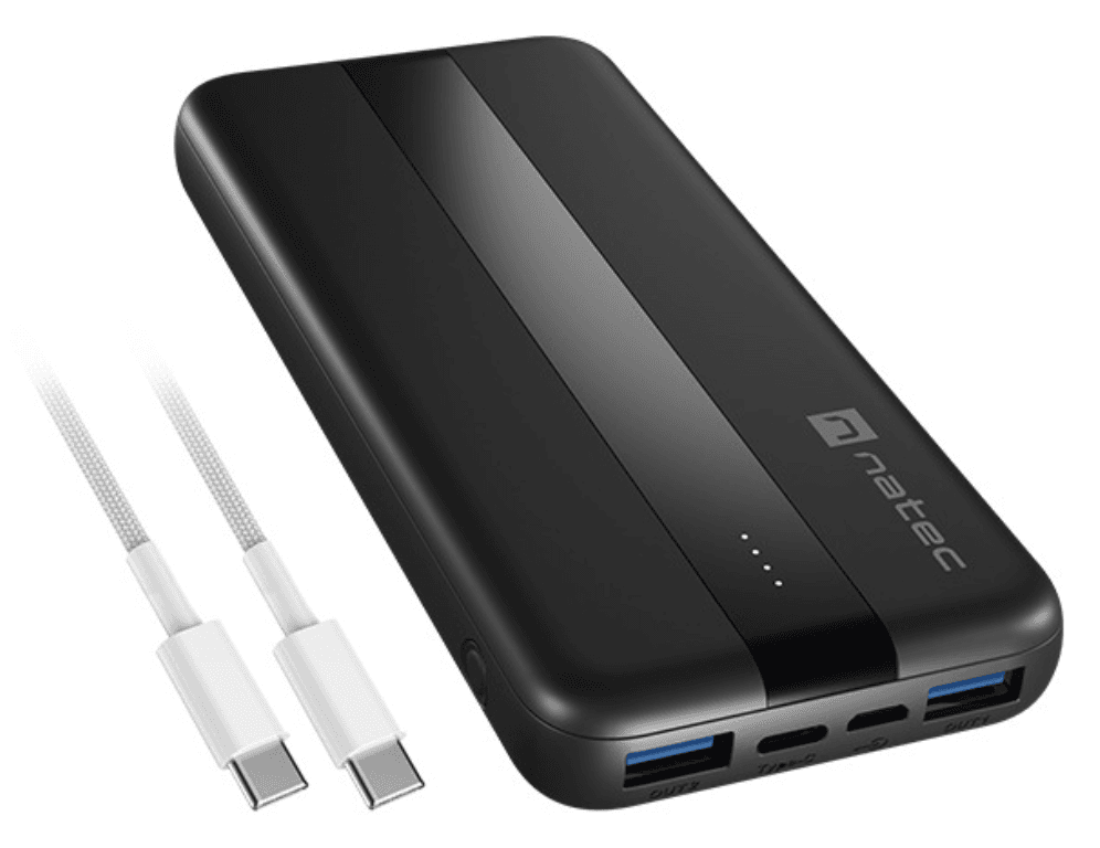 NATEC TREVI SLIM Q V2 Polímero de litio 10000 mAh Negro