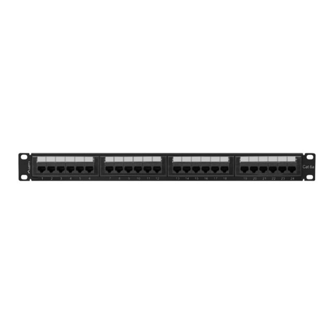 PATCH PANEL LANBERG 24 PUERTOS 1U CAT.6A UTP 19" NEGRO
