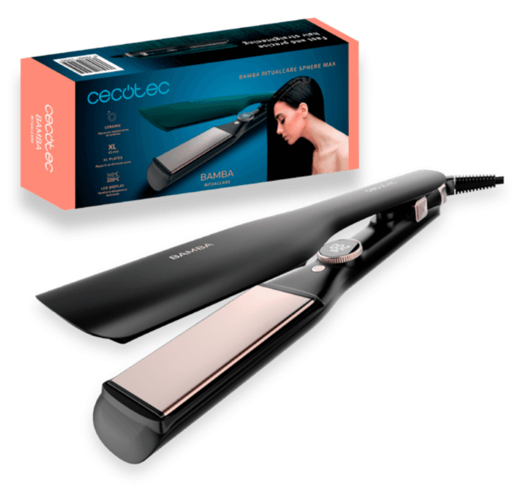 Cecotec Bamba RitualCare Sphere Max Plancha de pelo Caliente Negro 1,8 m