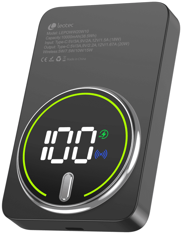 Leotec Power Bank inalámbrico 10000mAh 20W Negro