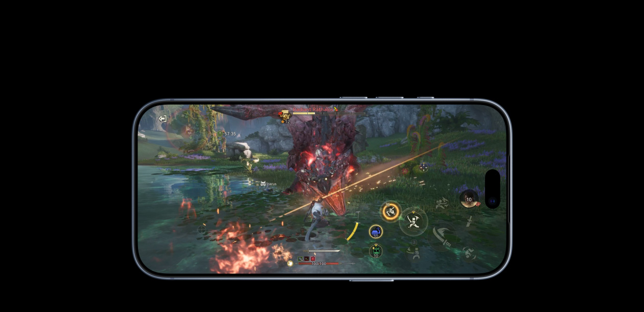Pantalla del iPhone 18 Pro mostrando un videojuego